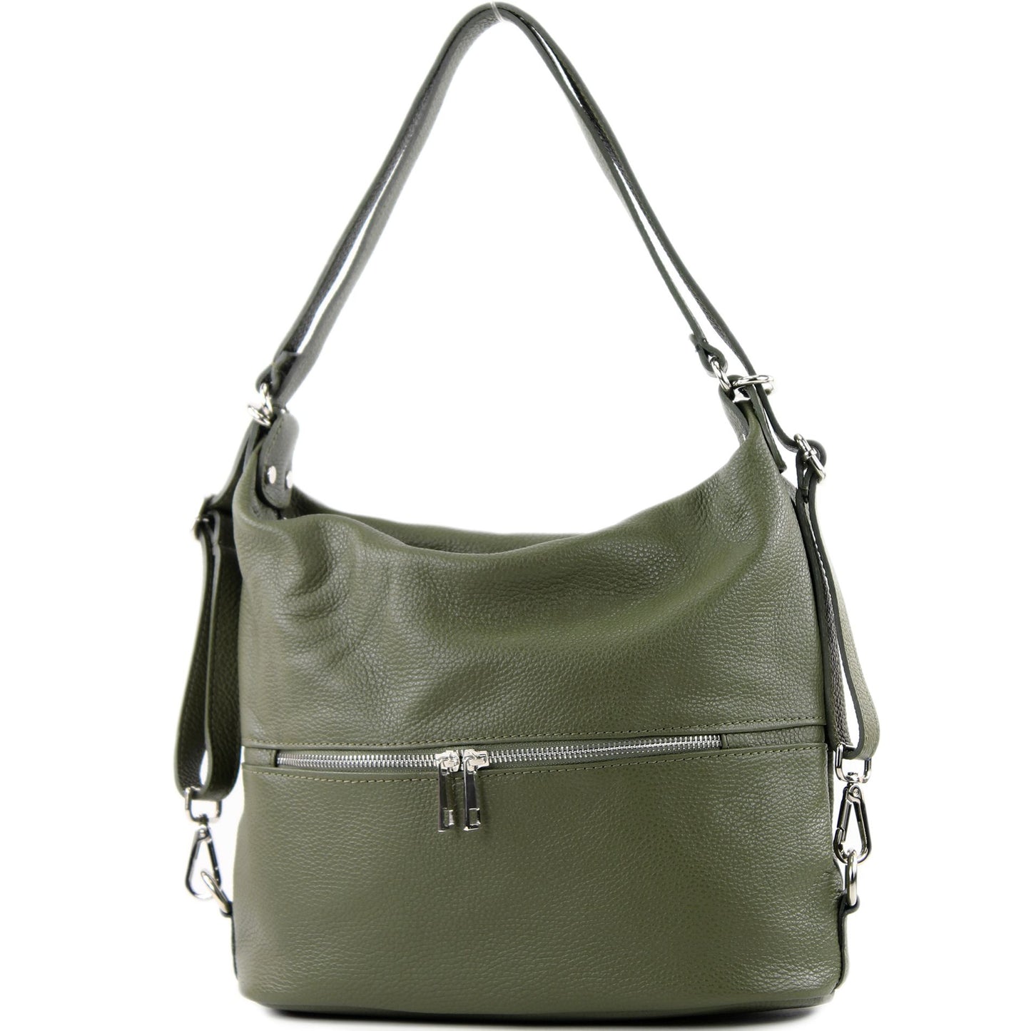 modamoda de - T233 - ital. Damen Rucksack Tasche 2in1 aus Leder