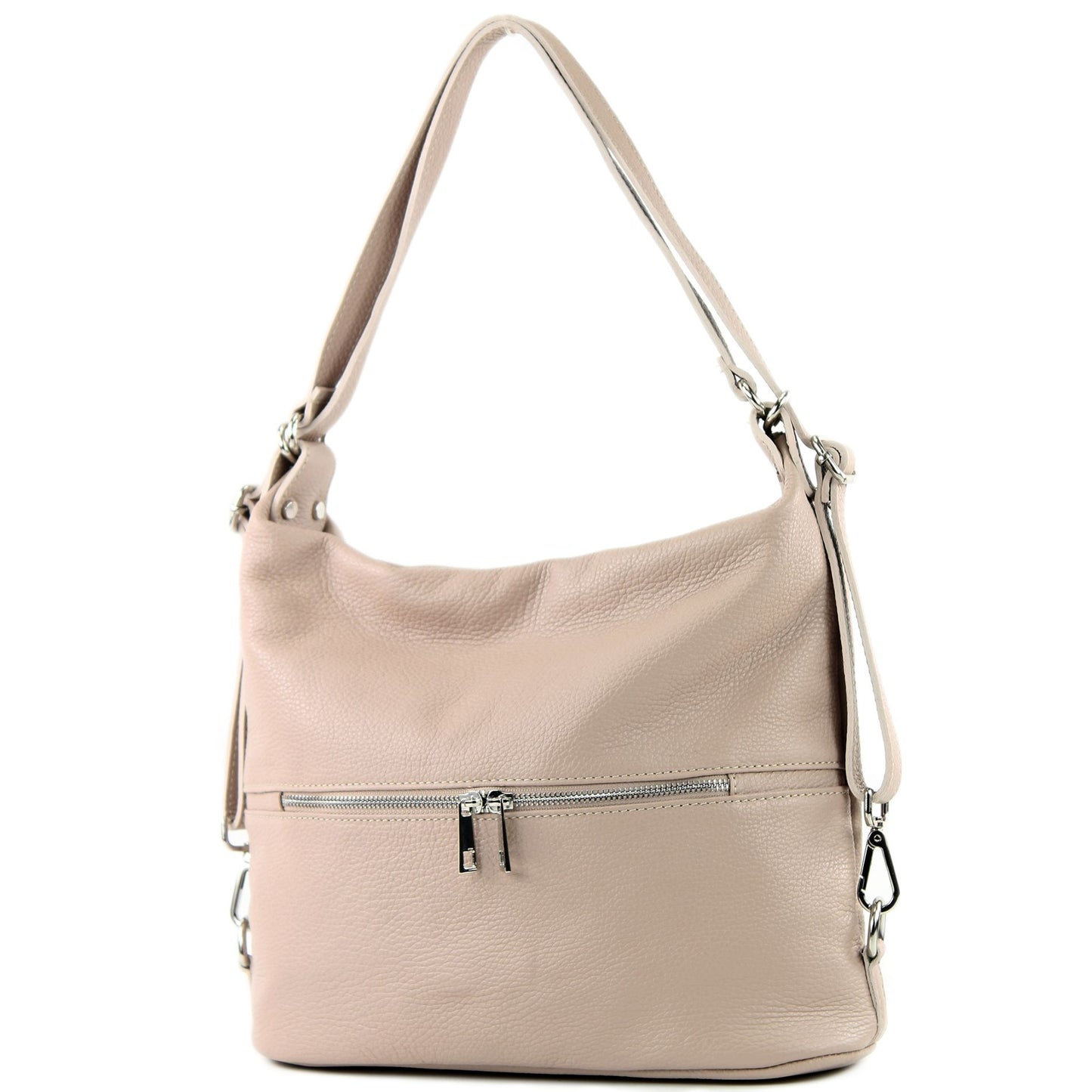 modamoda de - T233 - ital. Damen Rucksack Tasche 2in1 aus Leder