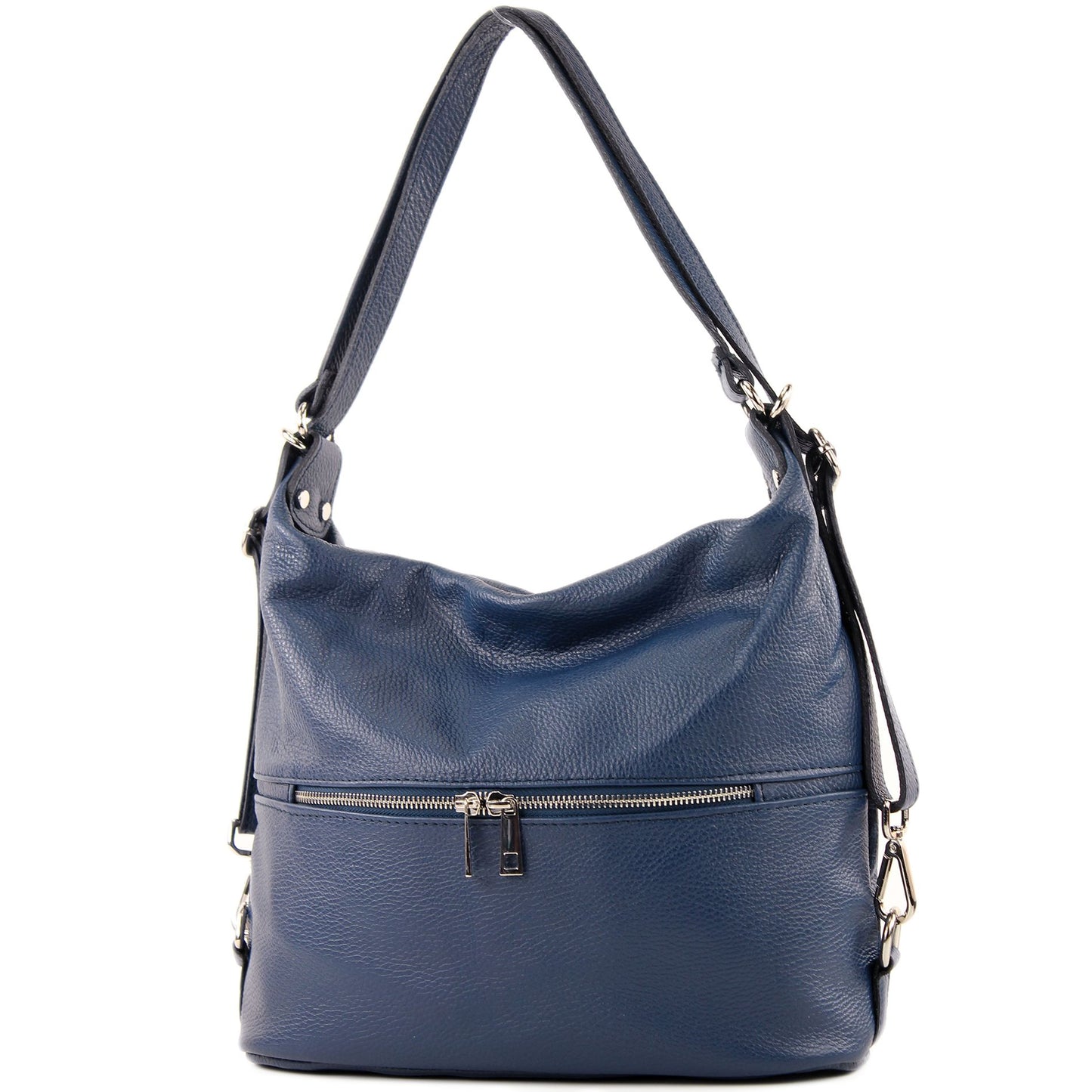 modamoda de - T233 - ital. Damen Rucksack Tasche 2in1 aus Leder