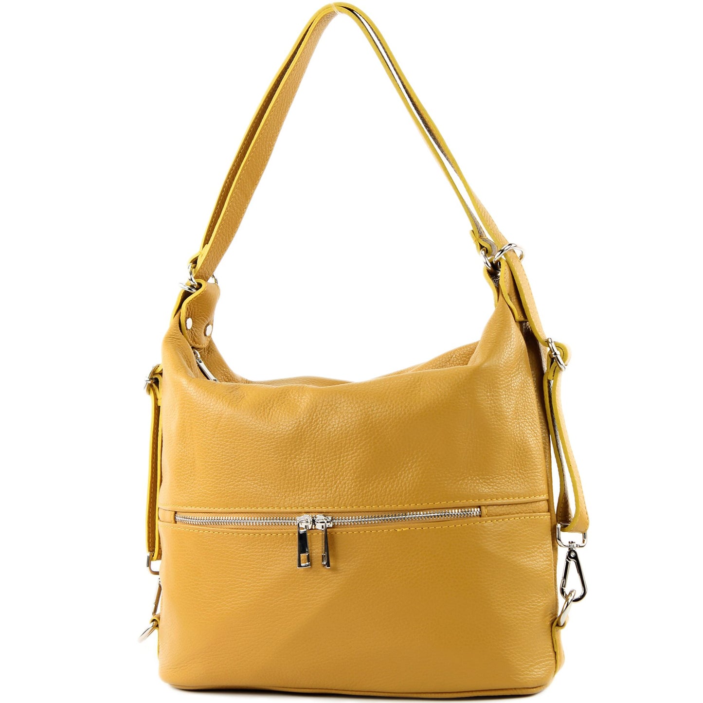 modamoda de - T233 - ital. Damen Rucksack Tasche 2in1 aus Leder