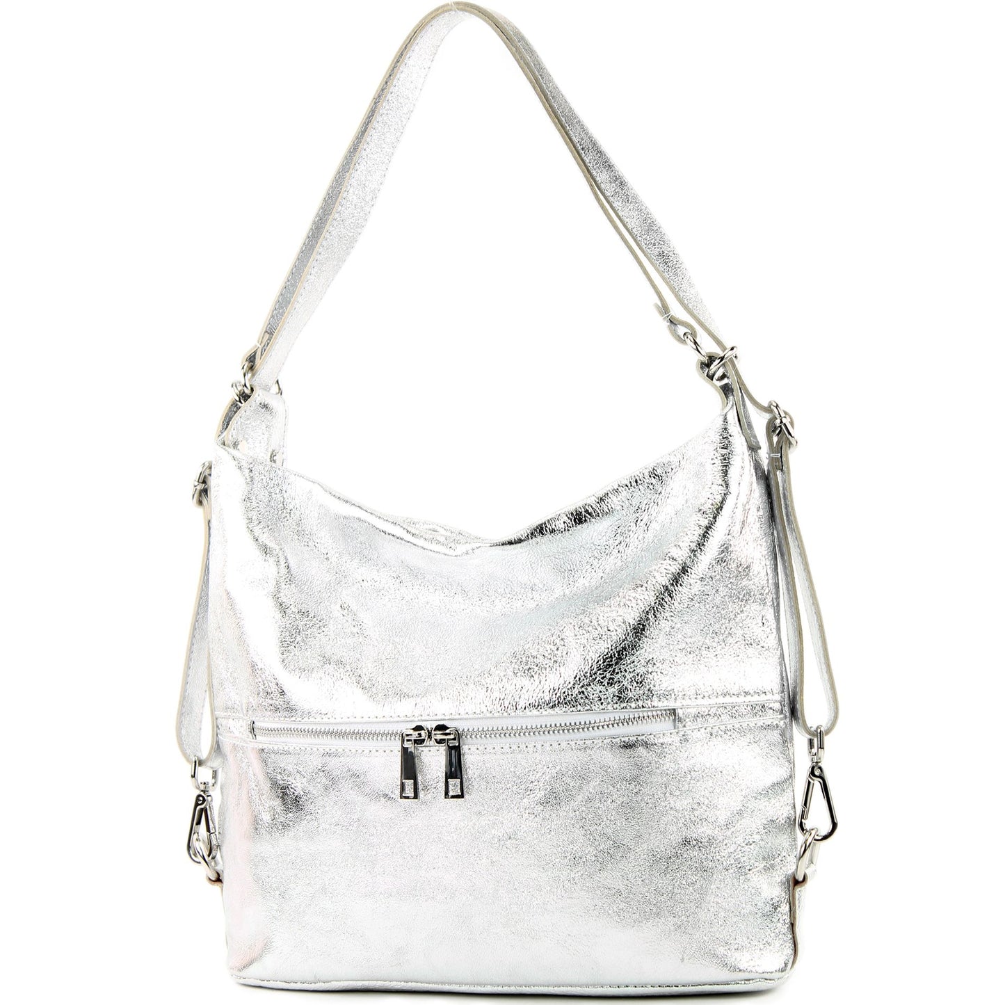 modamoda de - T233 - ital. Damen Rucksack Tasche 2in1 aus Leder
