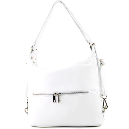 modamoda de - T233 - ital. Damen Rucksack Tasche 2in1 aus Leder