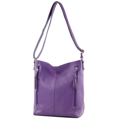 modamoda de T195 Damen Leder Schultertasche Umhängetasche handmade in Italy