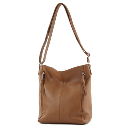 modamoda de T195 Damen Leder Schultertasche Umhängetasche handmade in Italy