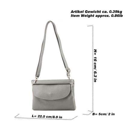 modamoda de - T199 - ital. Umhängetasche Clutch Leder Klein