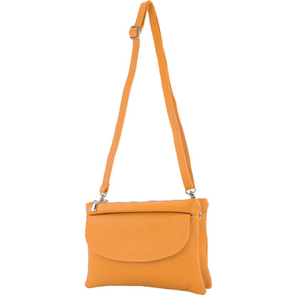 modamoda de - T199 - ital. Umhängetasche Clutch Leder Klein