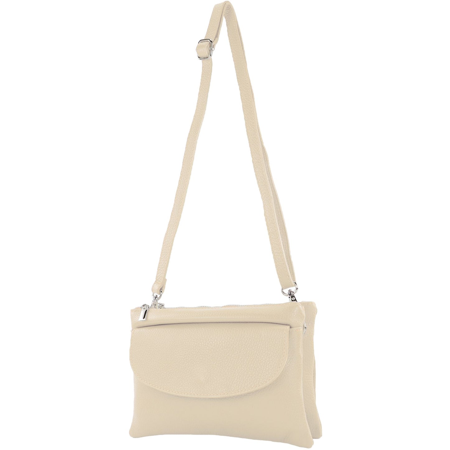 modamoda de - T199 - ital. Umhängetasche Clutch Leder Klein