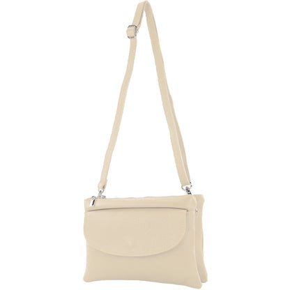 modamoda de - T199 - ital. Umhängetasche Clutch Leder Klein