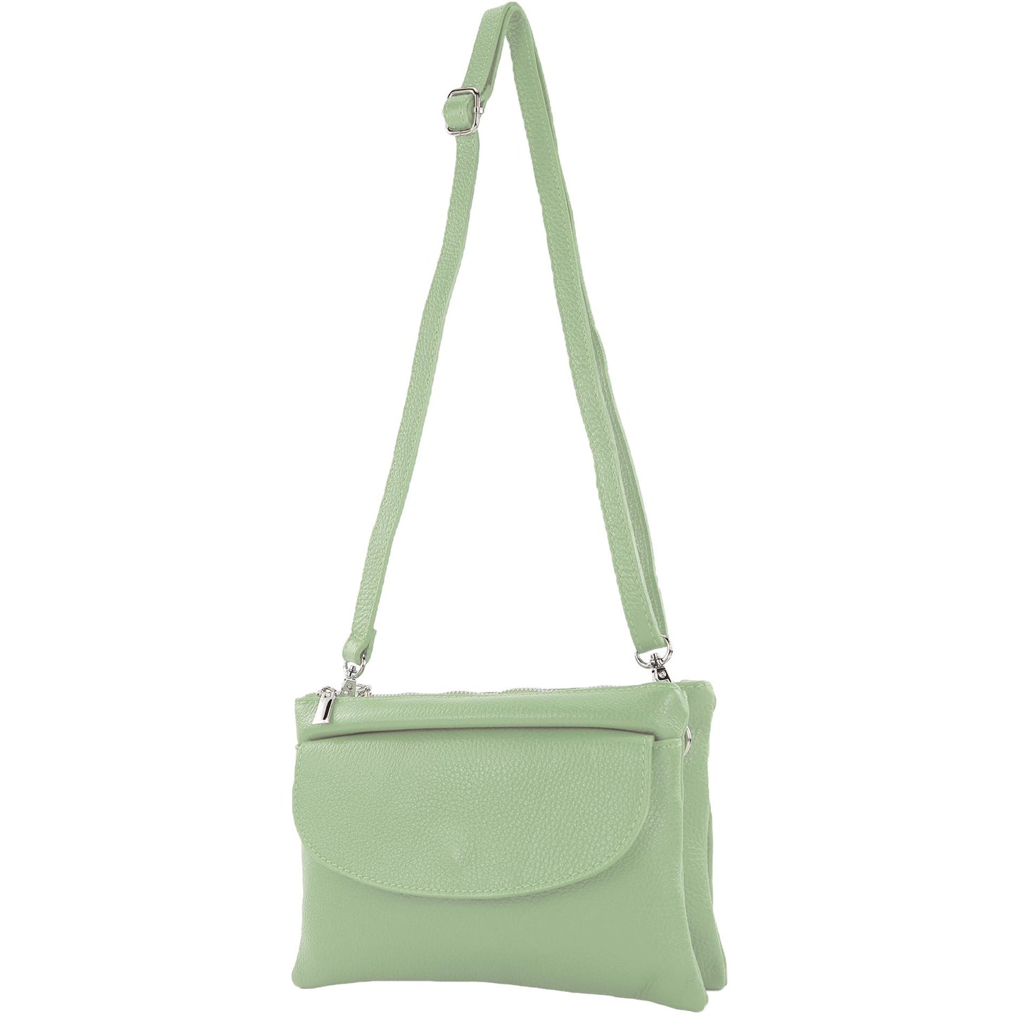 modamoda de - T199 - ital. Umhängetasche Clutch Leder Klein