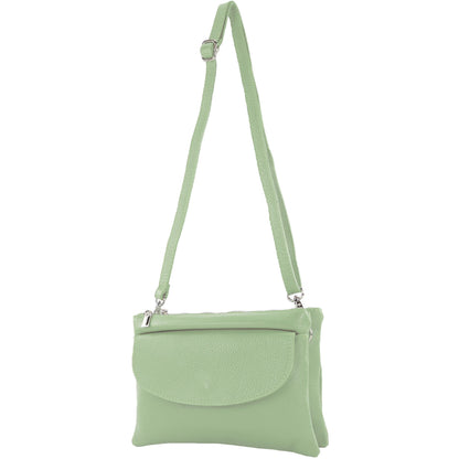 modamoda de - T199 - ital. Umhängetasche Clutch Leder Klein