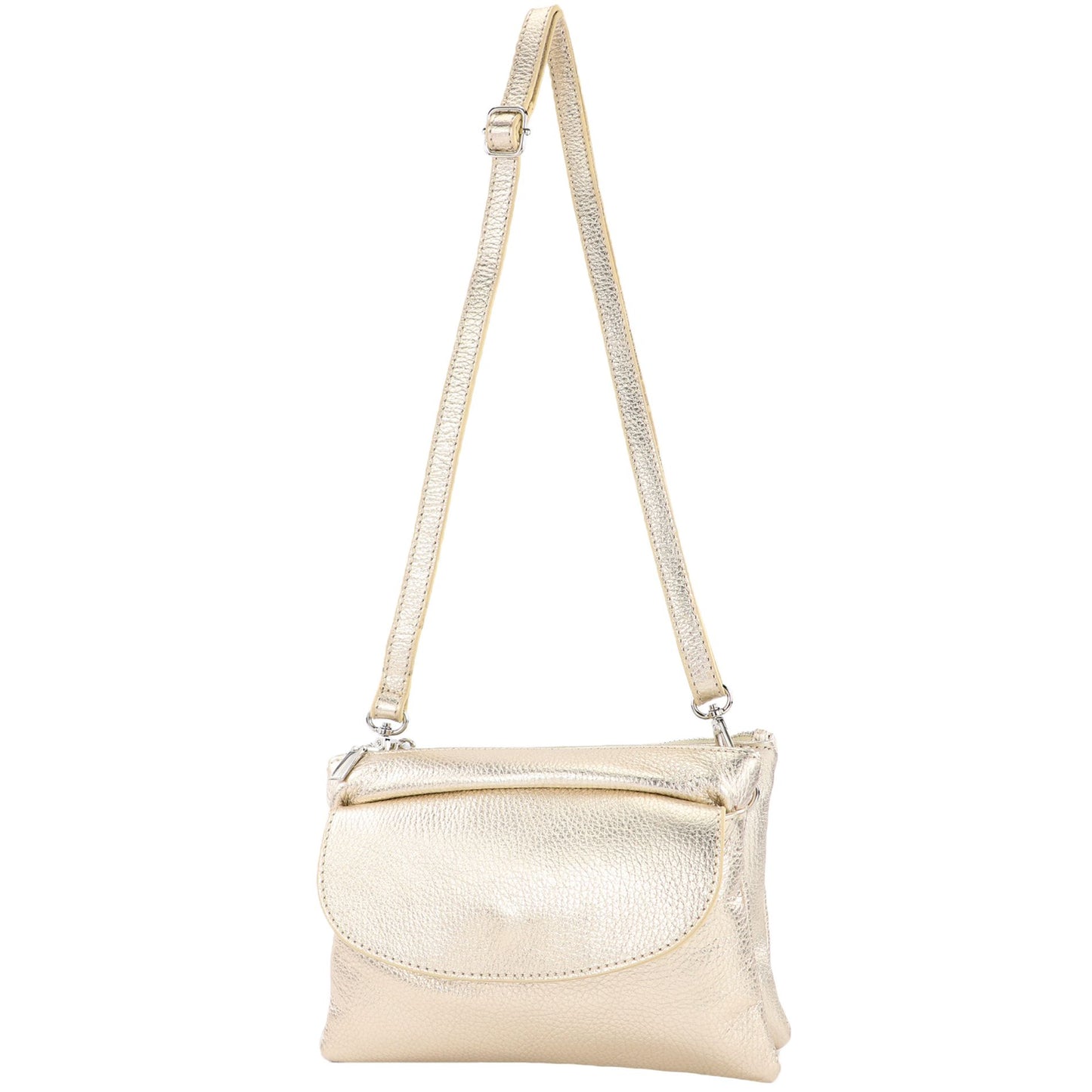 modamoda de - T199 - ital. Umhängetasche Clutch Leder Klein