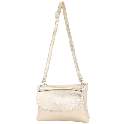 modamoda de - T199 - ital. Umhängetasche Clutch Leder Klein