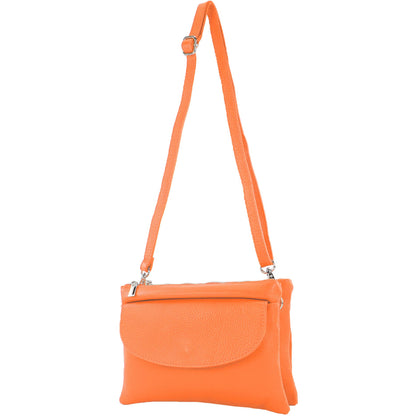 modamoda de - T199 - ital. Umhängetasche Clutch Leder Klein