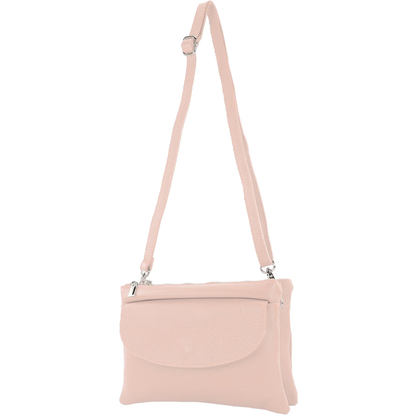 modamoda de - T199 - ital. Umhängetasche Clutch Leder Klein