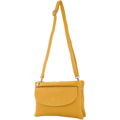 modamoda de - T199 - ital. Umhängetasche Clutch Leder Klein
