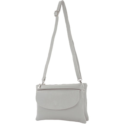 modamoda de - T199 - ital. Umhängetasche Clutch Leder Klein