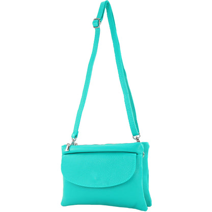 modamoda de - T199 - ital. Umhängetasche Clutch Leder Klein