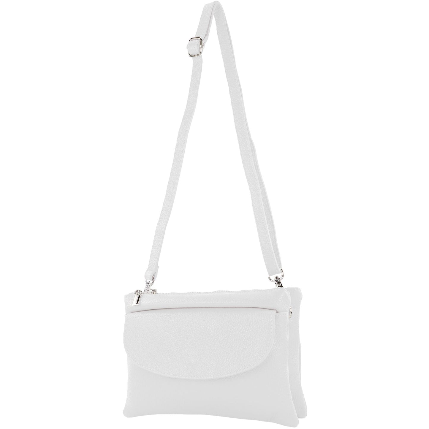 modamoda de - T199 - ital. Umhängetasche Clutch Leder Klein