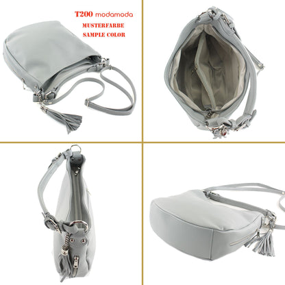 modamoda de T200 Damen Leder Schultertasche Henkeltasche handmade in Italy