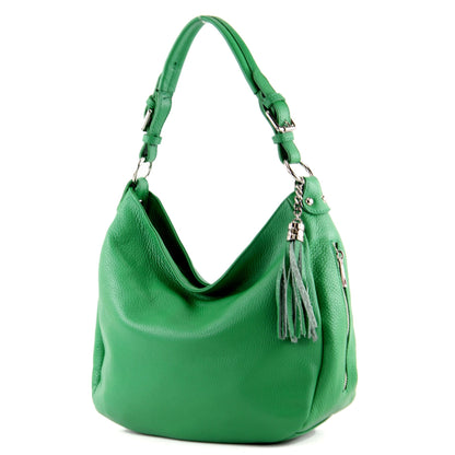 modamoda de T200 Damen Leder Schultertasche Henkeltasche handmade in Italy