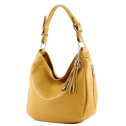 modamoda de T200 Damen Leder Schultertasche Henkeltasche handmade in Italy