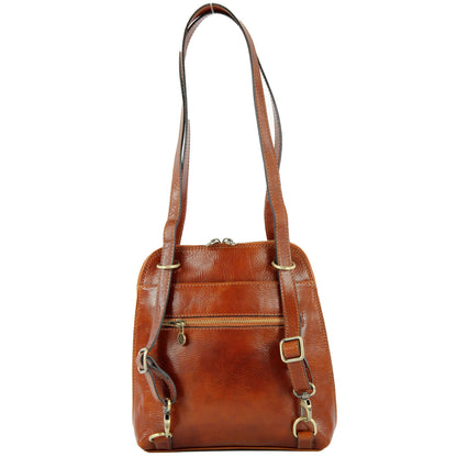 modamoda de - T203 -  ital. Damen Rucksack Daypack aus Leder