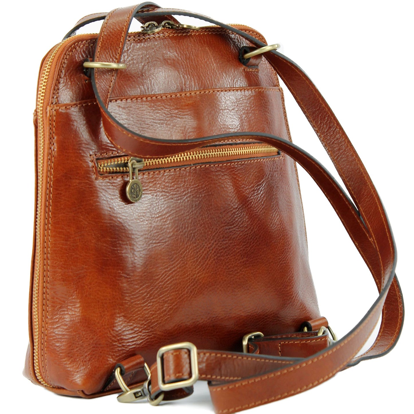 modamoda de - T203 -  ital. Damen Rucksack Daypack aus Leder