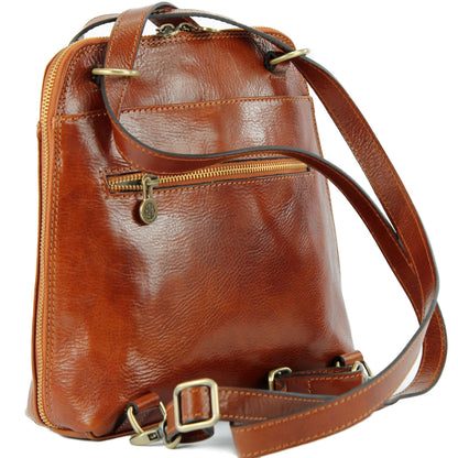 modamoda de - T203 -  ital. Damen Rucksack Daypack aus Leder