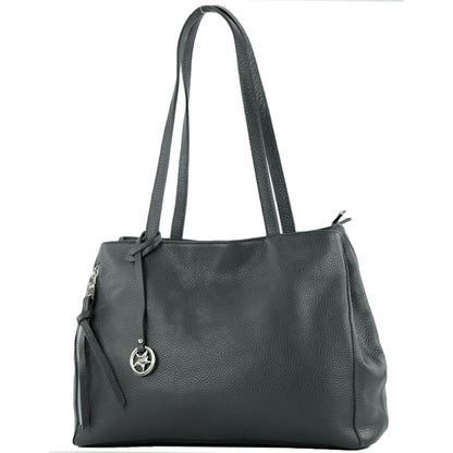 modamoda de T205 Damen Leder Schultertasche Shopper Henkeltasche handmade in Italy