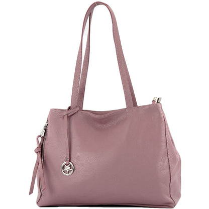 modamoda de T205 Damen Leder Schultertasche Shopper Henkeltasche handmade in Italy