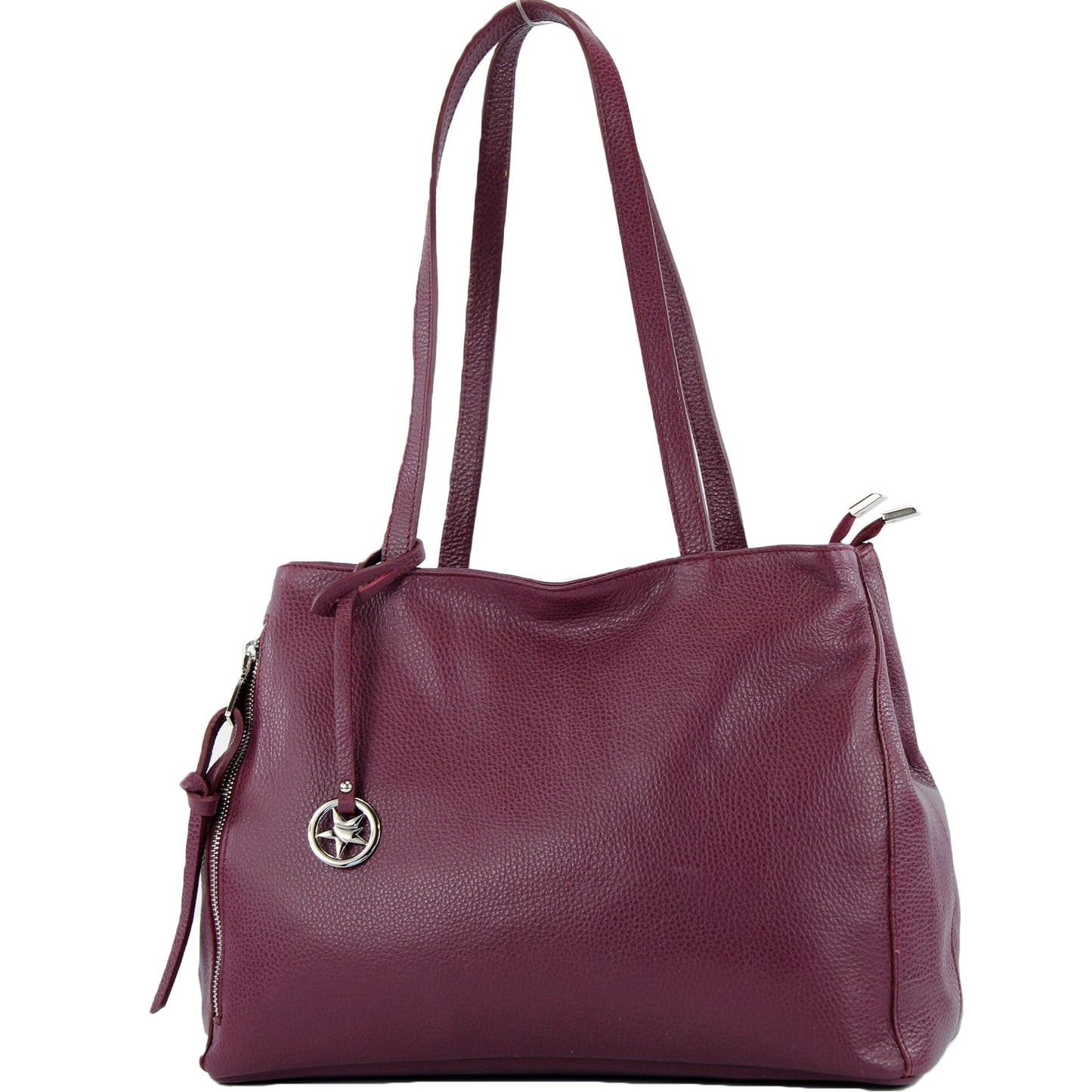 modamoda de T205 Damen Leder Schultertasche Shopper Henkeltasche handmade in Italy