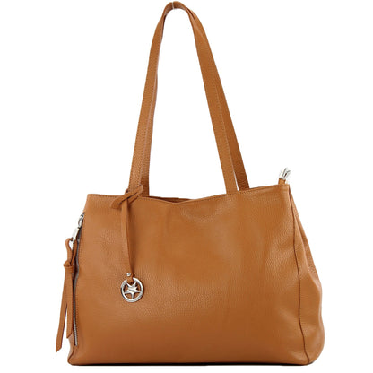 modamoda de T205 Damen Leder Schultertasche Shopper Henkeltasche handmade in Italy