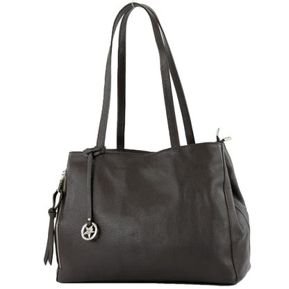 modamoda de T205 Damen Leder Schultertasche Shopper Henkeltasche handmade in Italy