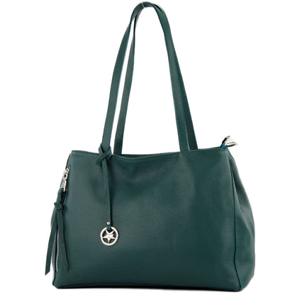 modamoda de T205 Damen Leder Schultertasche Shopper Henkeltasche handmade in Italy