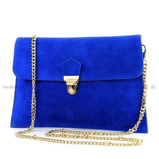 modamoda de - T206 - ital. Clutch aus Wildleder mit Goldkette