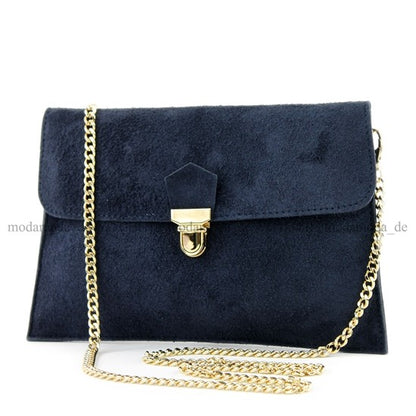 modamoda de - T206 - ital. Clutch aus Wildleder mit Goldkette