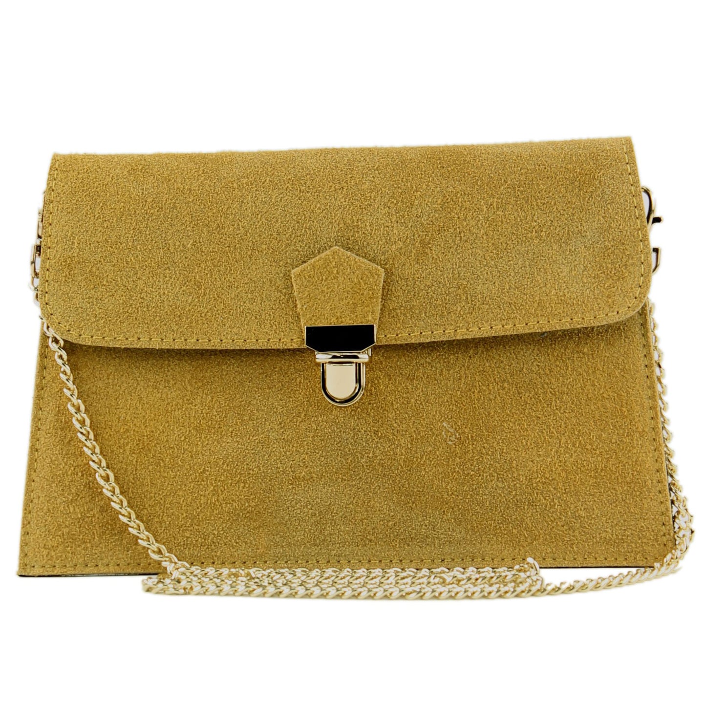 modamoda de - T206 - ital. Clutch aus Wildleder mit Goldkette