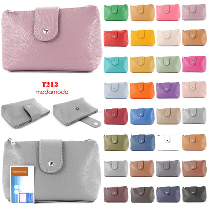 modamoda de T213 Damen Leder Kosmetiktasche Reiseetui Medium handmade in Italy