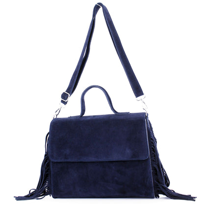 modamoda de - T216 - ital. Umhängetasche Schultertasche aus Wildleder