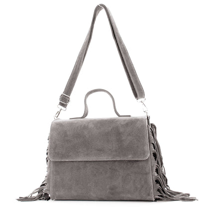 modamoda de - T216 - ital. Umhängetasche Schultertasche aus Wildleder