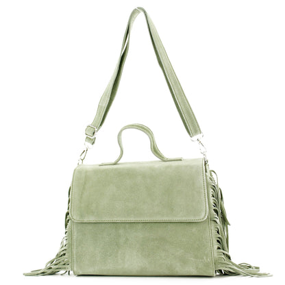 modamoda de - T216 - ital. Umhängetasche Schultertasche aus Wildleder