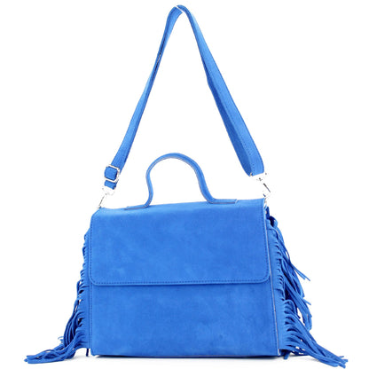 modamoda de - T216 - ital. Umhängetasche Schultertasche aus Wildleder