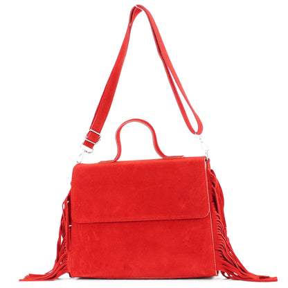 modamoda de - T216 - ital. Umhängetasche Schultertasche aus Wildleder