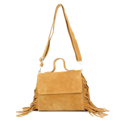modamoda de - T216 - ital. Umhängetasche Schultertasche aus Wildleder