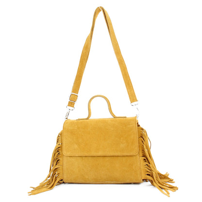 modamoda de - T216 - ital. Umhängetasche Schultertasche aus Wildleder