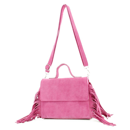 modamoda de - T216 - ital. Umhängetasche Schultertasche aus Wildleder