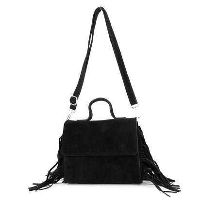 modamoda de - T216 - ital. Umhängetasche Schultertasche aus Wildleder