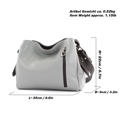 modamoda de T220 Damen Leder Schultertasche Handtasche Klein handmade in Italy