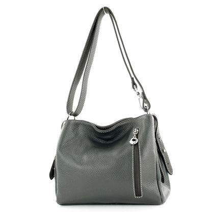 modamoda de T220 Damen Leder Schultertasche Handtasche Klein handmade in Italy