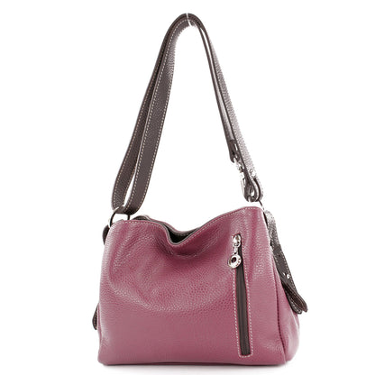 modamoda de T220 Damen Leder Schultertasche Handtasche Klein handmade in Italy